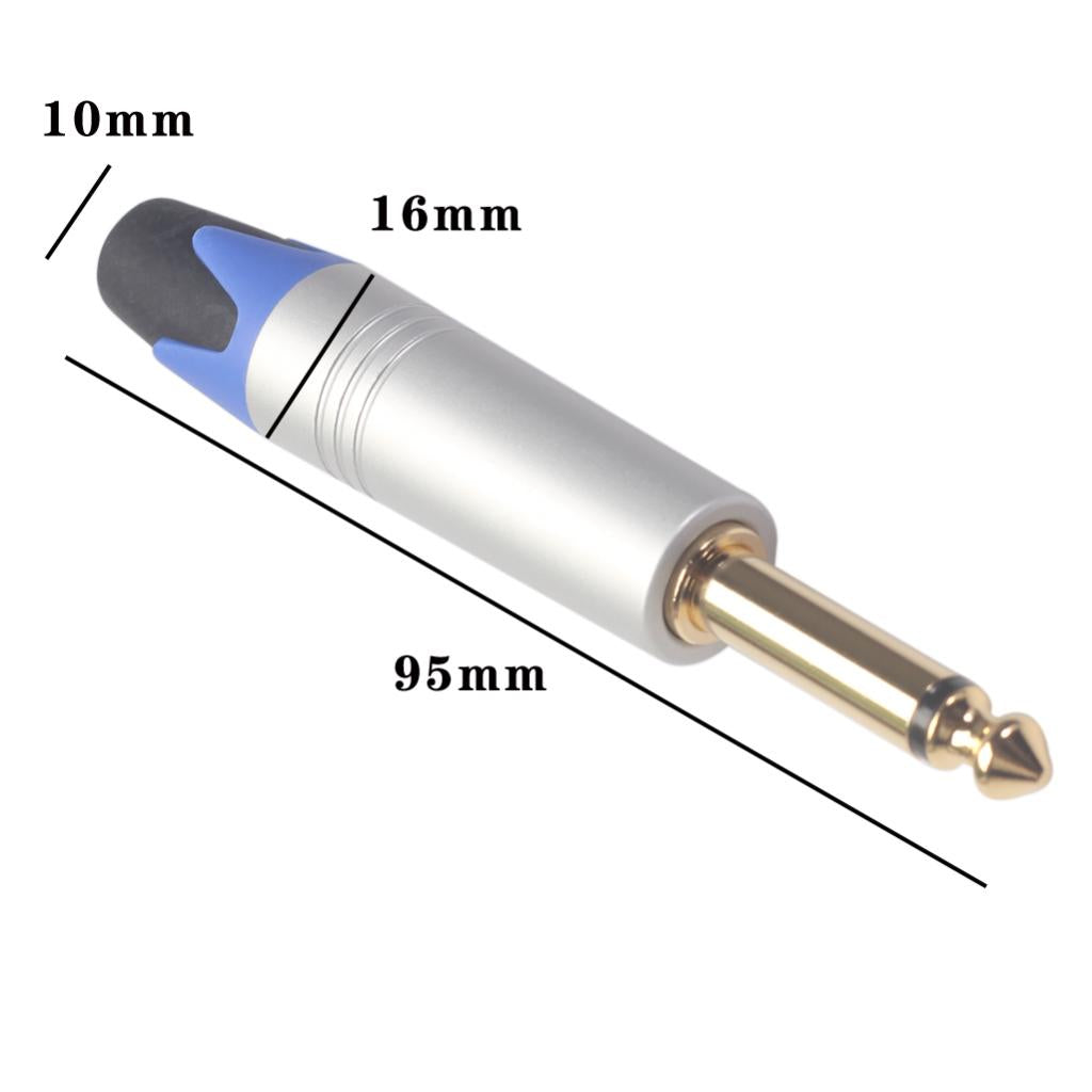 6.35mm Mono Jack Plug DIY Audio Soldering for Microphone Guitar Adapter