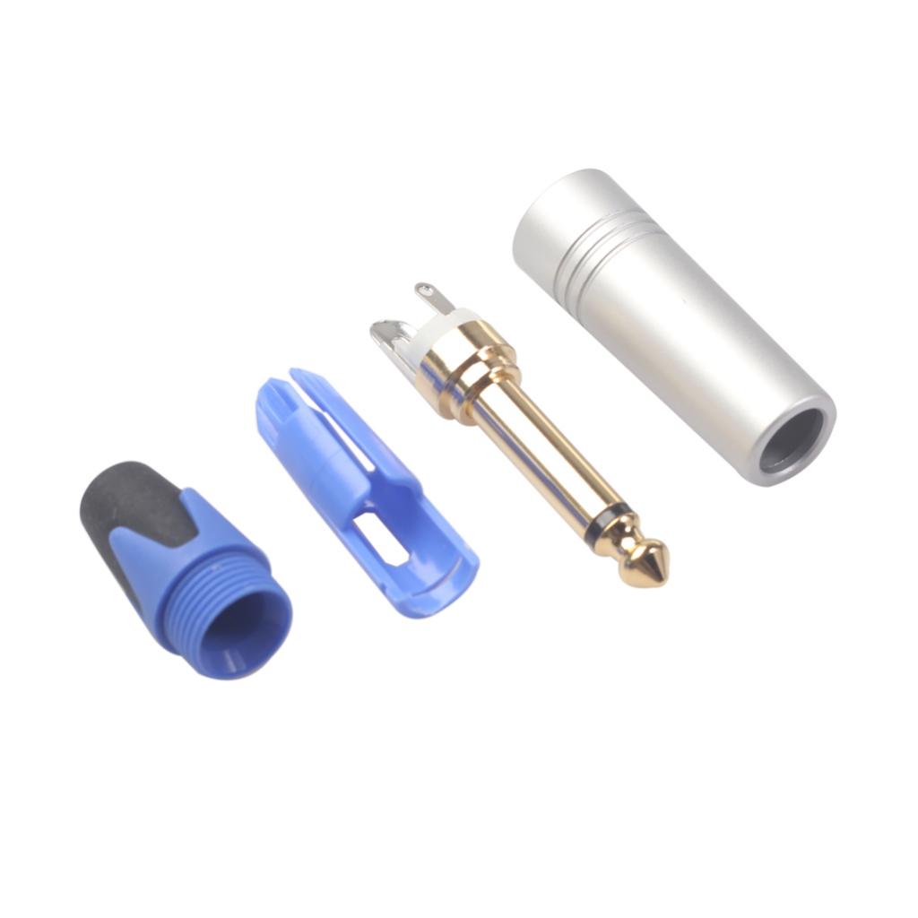 6.35mm Mono Jack Plug DIY Audio Soldering for Microphone Guitar Adapter