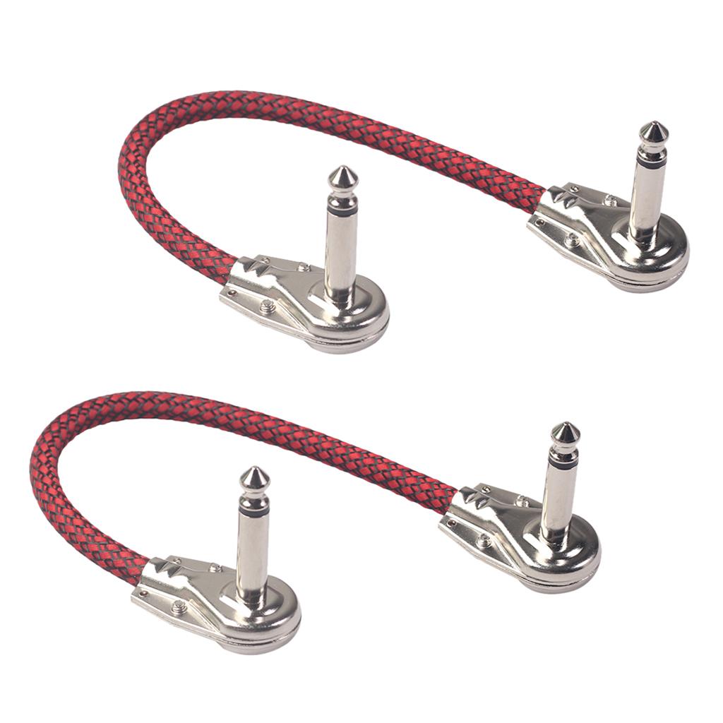 2pcs Guitar Patch Cable 1/4in Plug DIY Instrument for Effect Audio Red