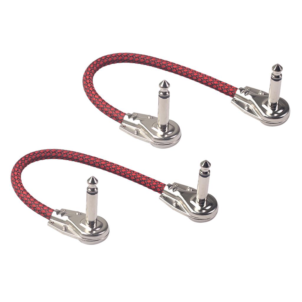 2pcs Guitar Patch Cable 1/4in Plug DIY Instrument for Effect Audio Red