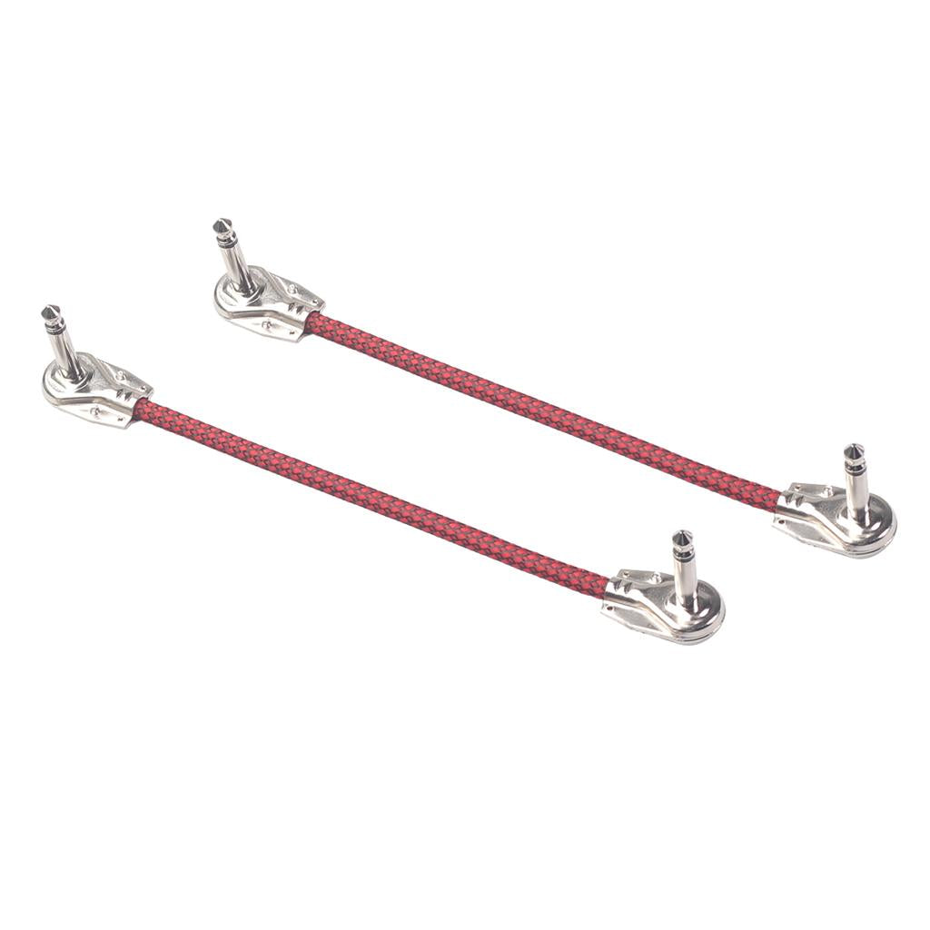 2pcs Guitar Patch Cable 1/4in Plug DIY Instrument for Effect Audio Red