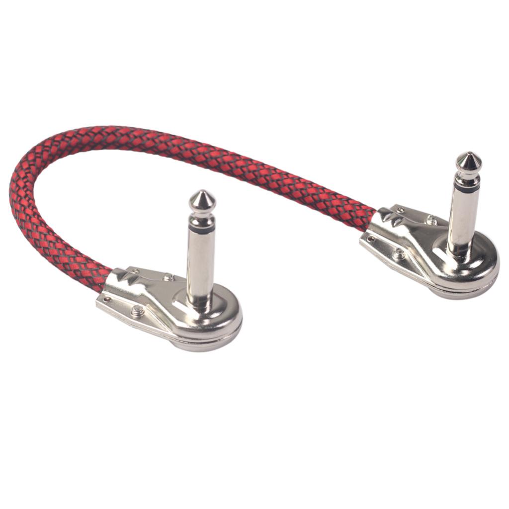 2pcs Guitar Patch Cable 1/4in Plug DIY Instrument for Effect Audio Red