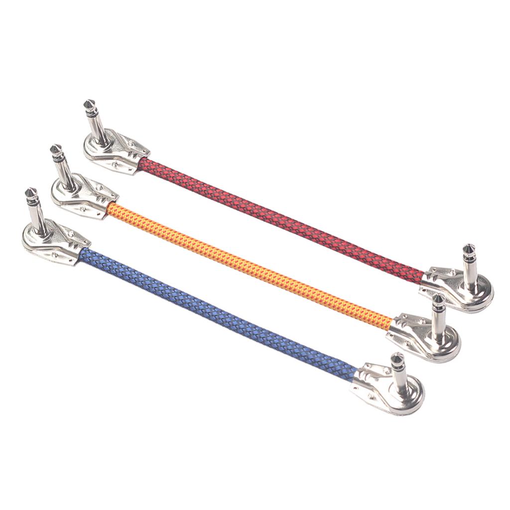 3pcs Guitar Pedal Cable M to M 6.35mm DIY Cables for Effect Sound Card