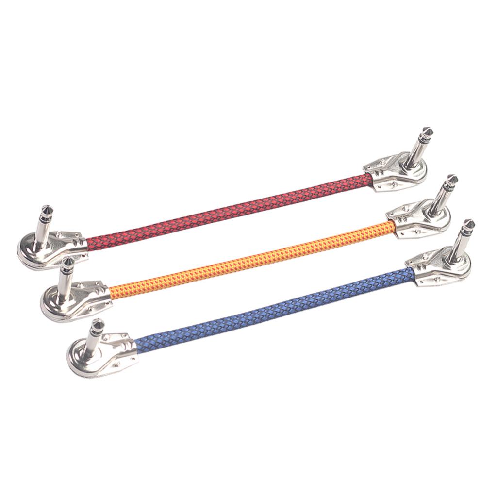 3pcs Guitar Pedal Cable M to M 6.35mm DIY Cables for Effect Sound Card