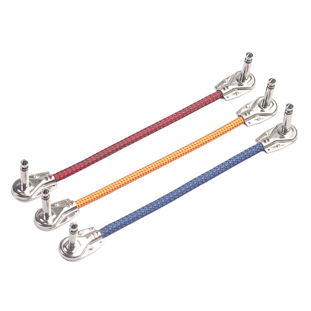 3pcs Guitar Pedal Cable M to M 6.35mm DIY Cables for Effect Sound Card