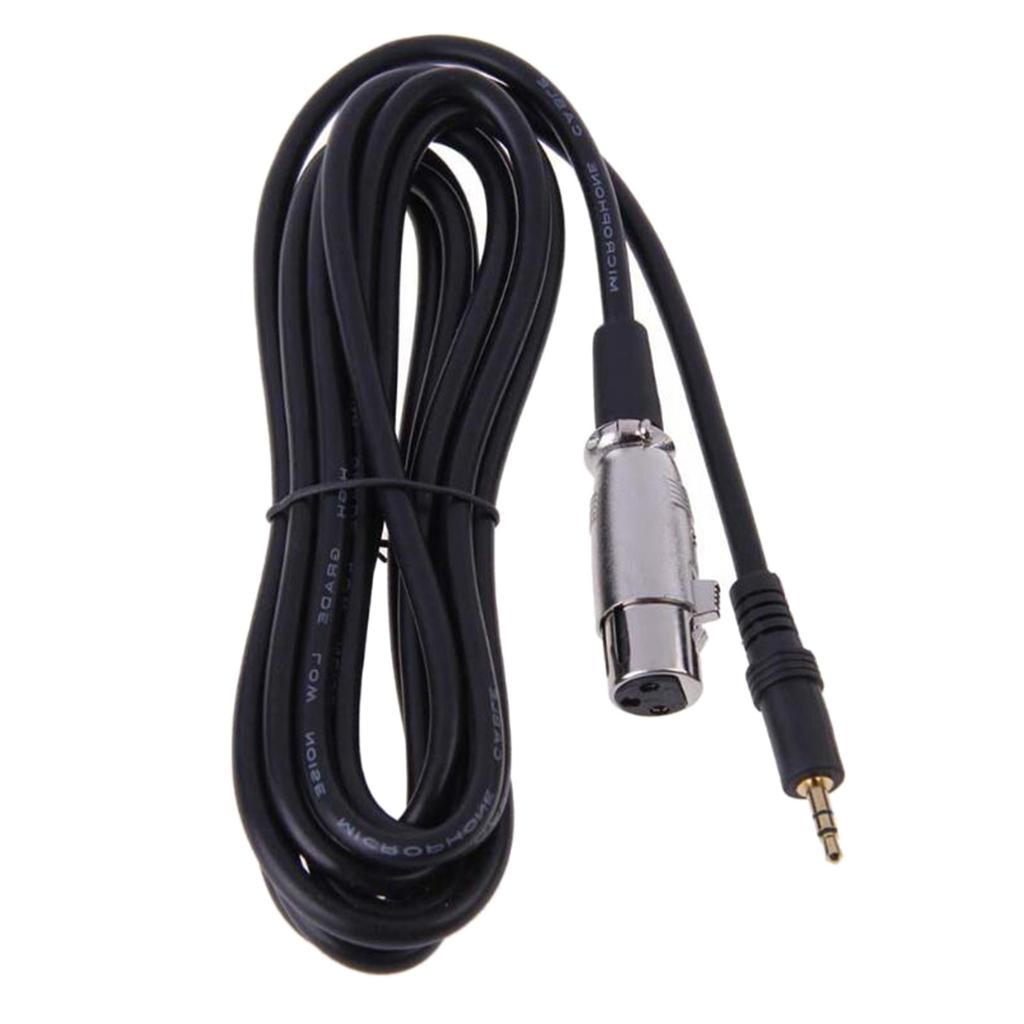 2.5m 3-Pin XLR Female to 3.5mm 1/8" Male Plug Microphone Sound Cord Cable