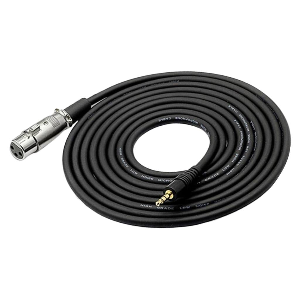 2.5m 3-Pin XLR Female to 3.5mm 1/8" Male Plug Microphone Sound Cord Cable