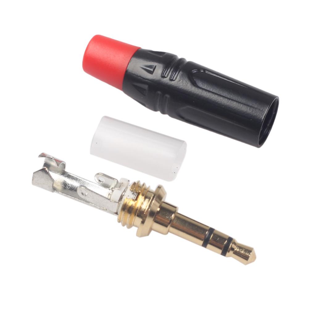 2PC 3.5mm Stereo Jack Connector for DIY Microphone Audio Soldering Adapter