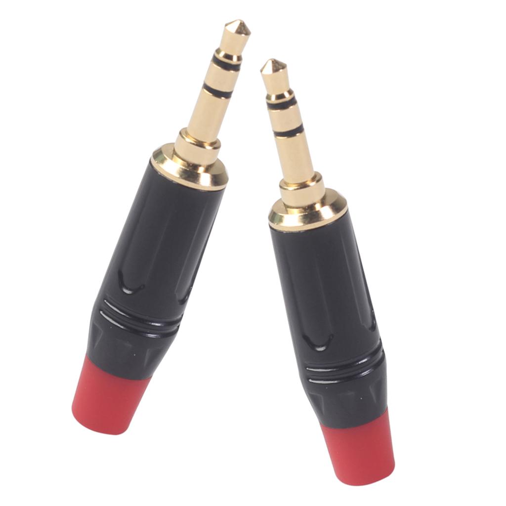 2PC 3.5mm Stereo Jack Connector for DIY Microphone Audio Soldering Adapter