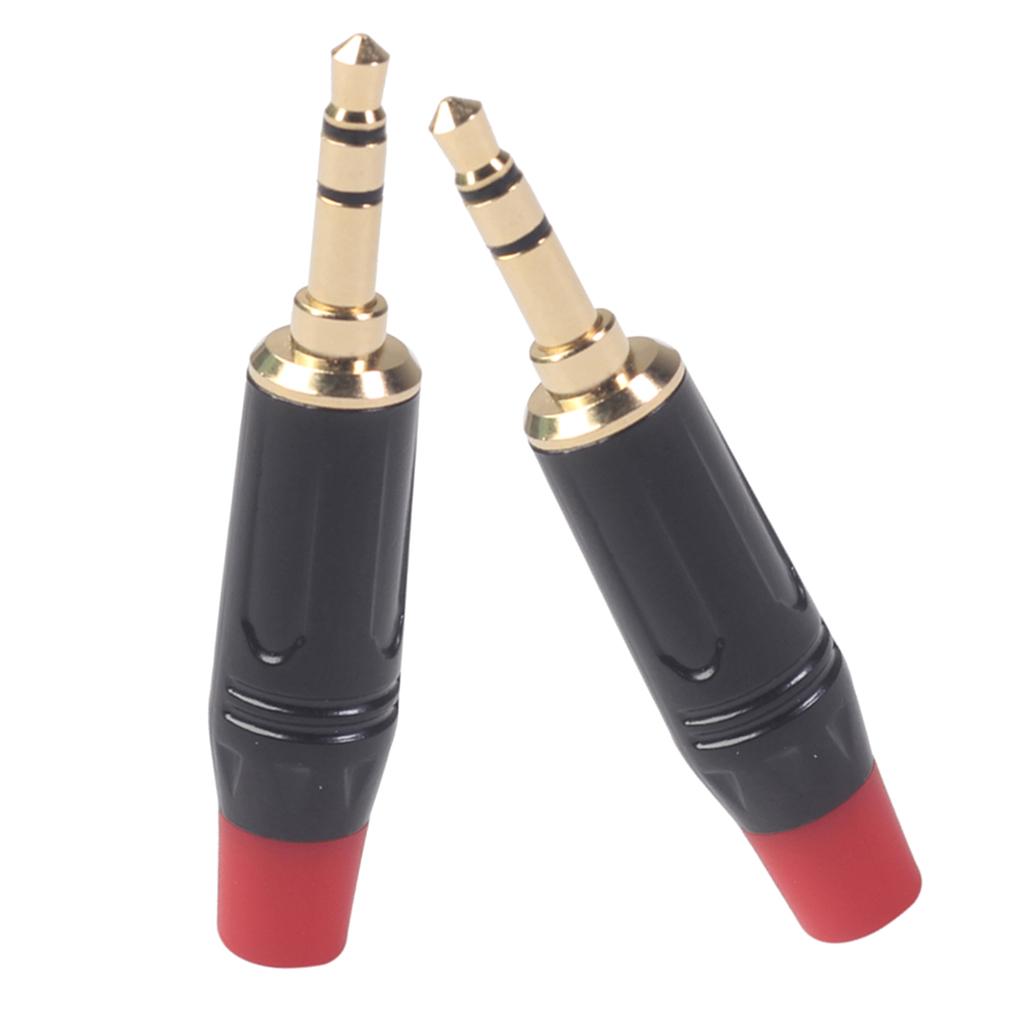 2PC 3.5mm Stereo Jack Connector for DIY Microphone Audio Soldering Adapter