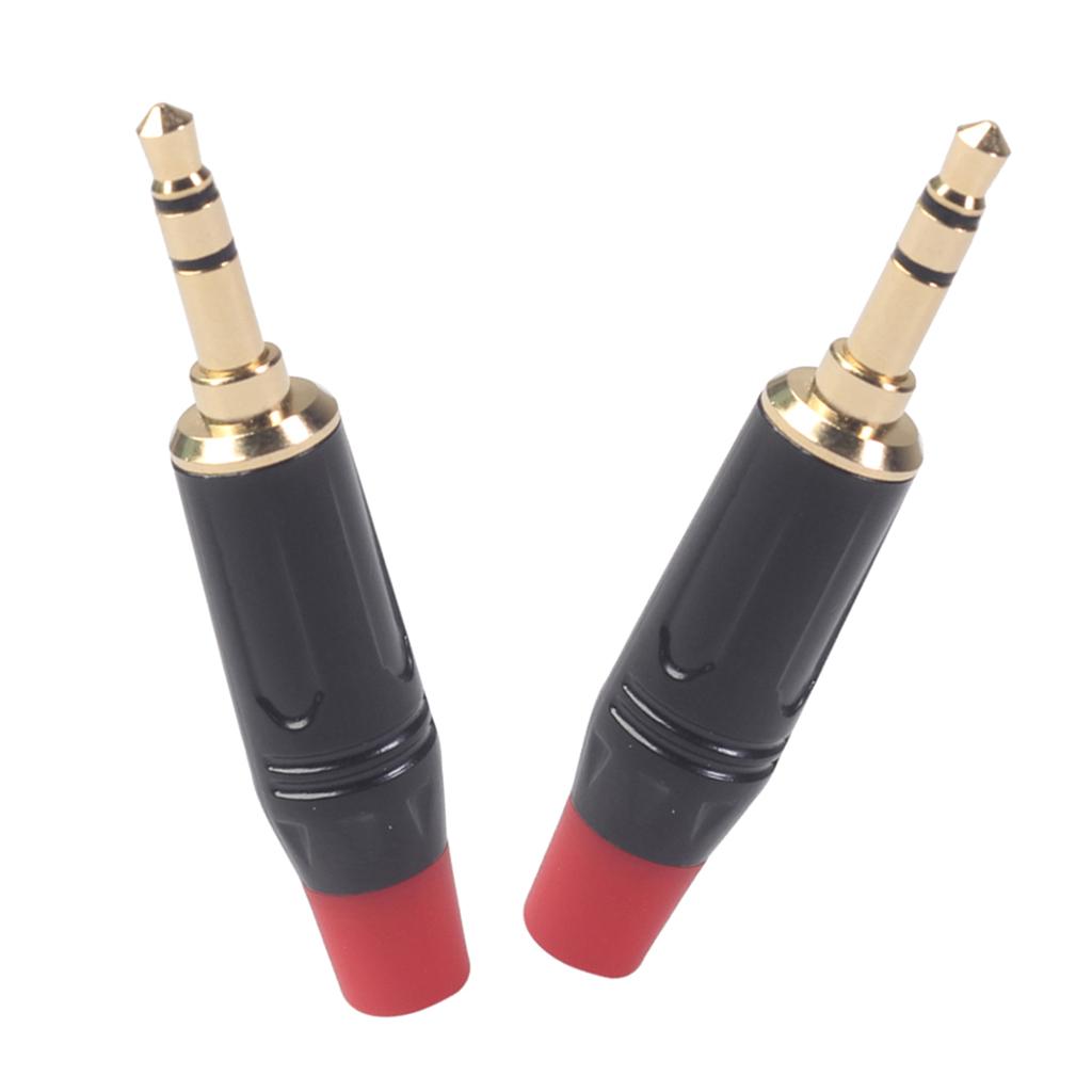 2PC 3.5mm Stereo Jack Connector for DIY Microphone Audio Soldering Adapter