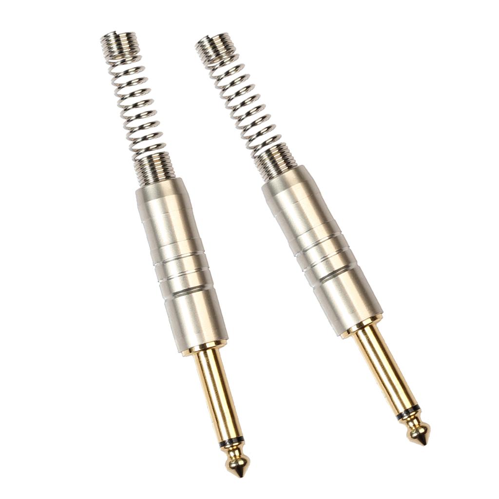 2x 6.35mm Mono Jack Connector for DIY Audio Microphone Soldering Adapter