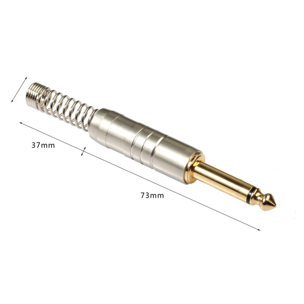 2x 6.35mm Mono Jack Connector for DIY Audio Microphone Soldering Adapter