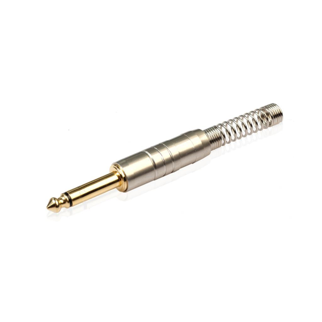 2x 6.35mm Mono Jack Connector for DIY Audio Microphone Soldering Adapter