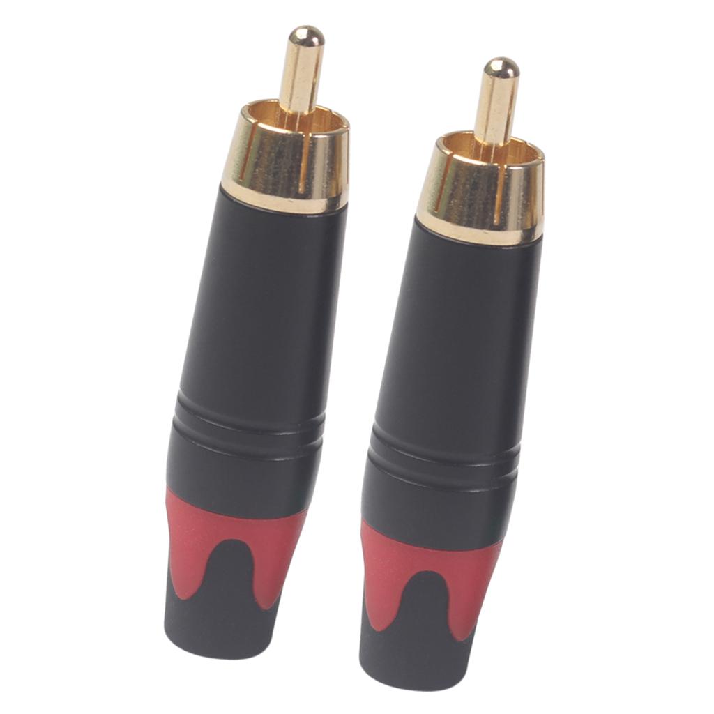2pcs RCA Snake Gold Plated Plug Audio Rca Cable Male Audio Video Connector