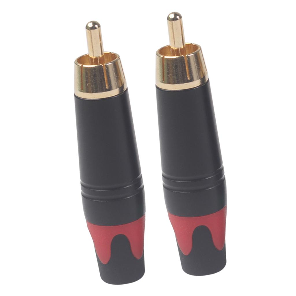 2pcs RCA Snake Gold Plated Plug Audio Rca Cable Male Audio Video Connector