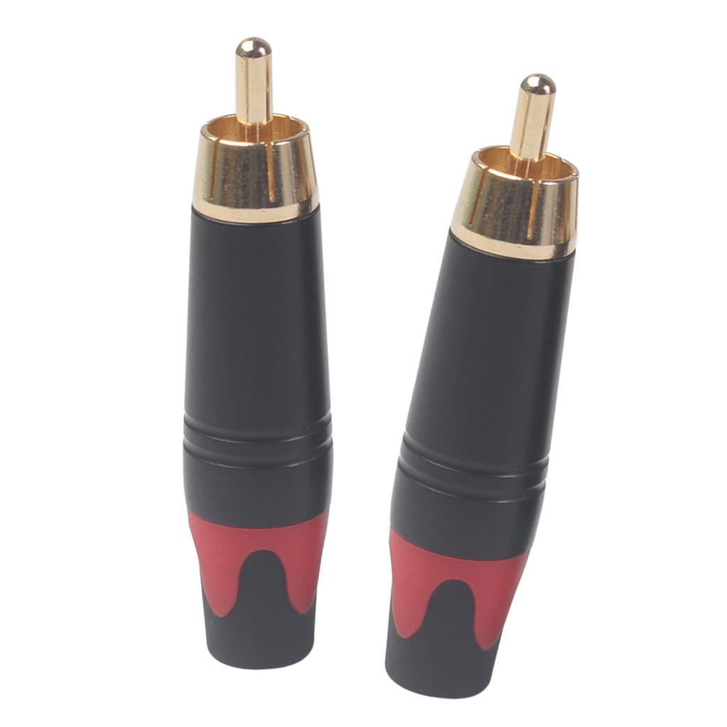 2pcs RCA Snake Gold Plated Plug Audio Rca Cable Male Audio Video Connector