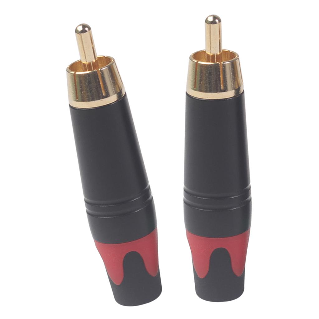 2pcs RCA Snake Gold Plated Plug Audio Rca Cable Male Audio Video Connector