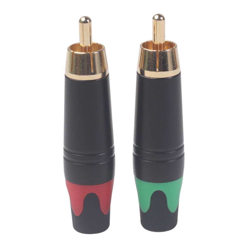 2pcs RCA Snake Gold Plated Plug Audio Rca Cable Male Audio Video Connector