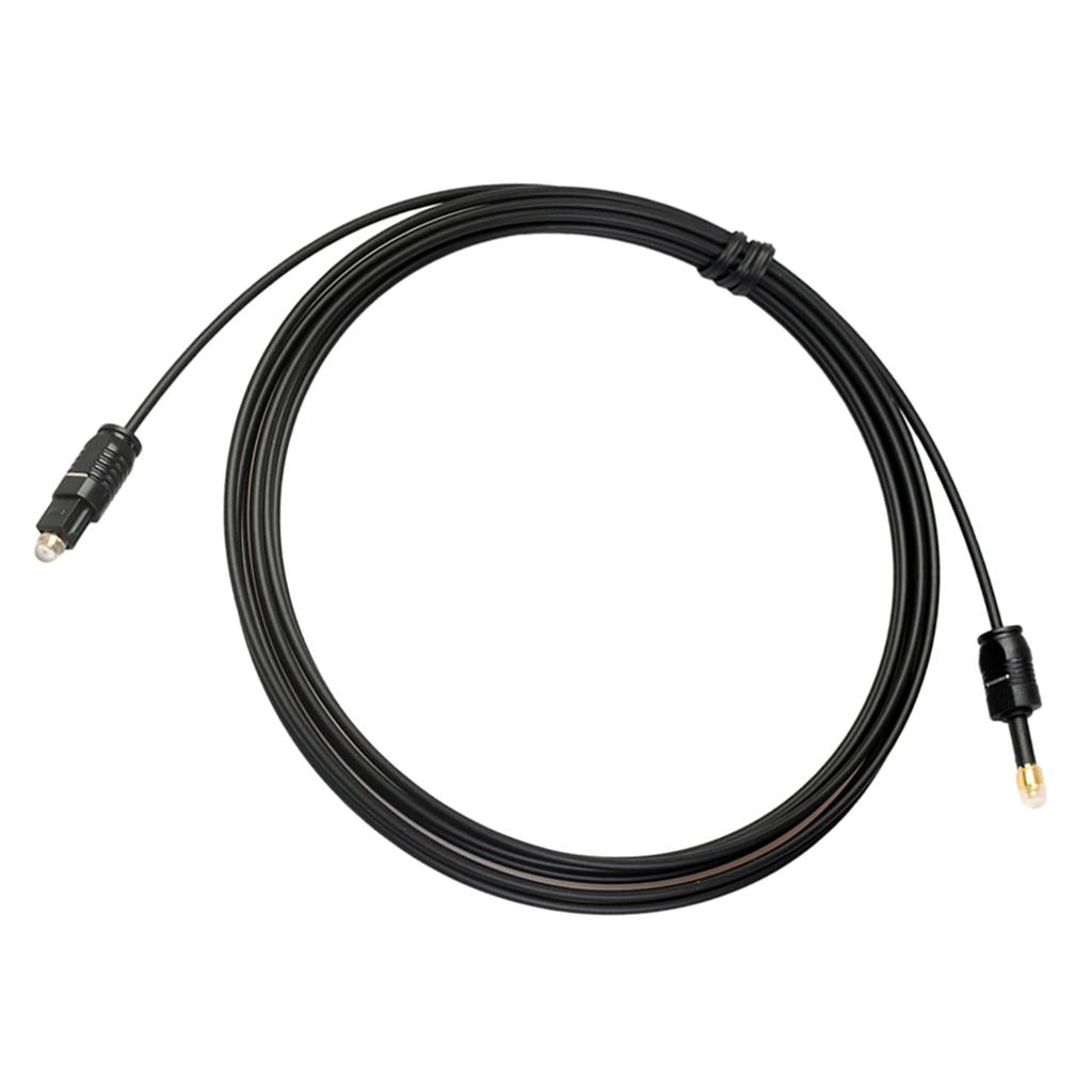 Black Audio Cable TOSlink Plug to MINI-TOSLink OPTICAL 3.5mm Jack 3meters
