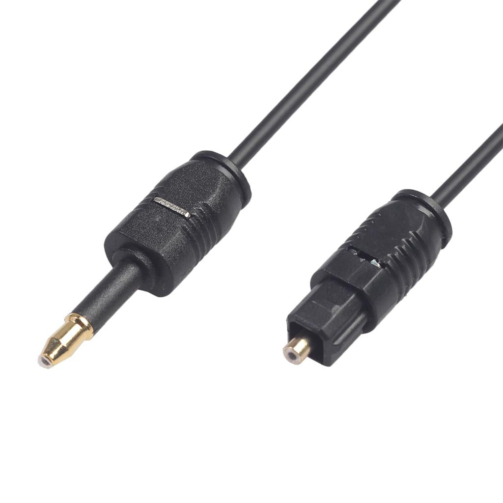 Black Audio Cable TOSlink Plug to MINI-TOSLink OPTICAL 3.5mm Jack 3meters