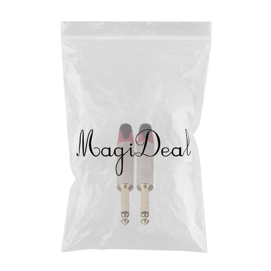 2pcs 6.35mm Mono Jack Connector for DIY Audio Microphone Soldering Adapter 