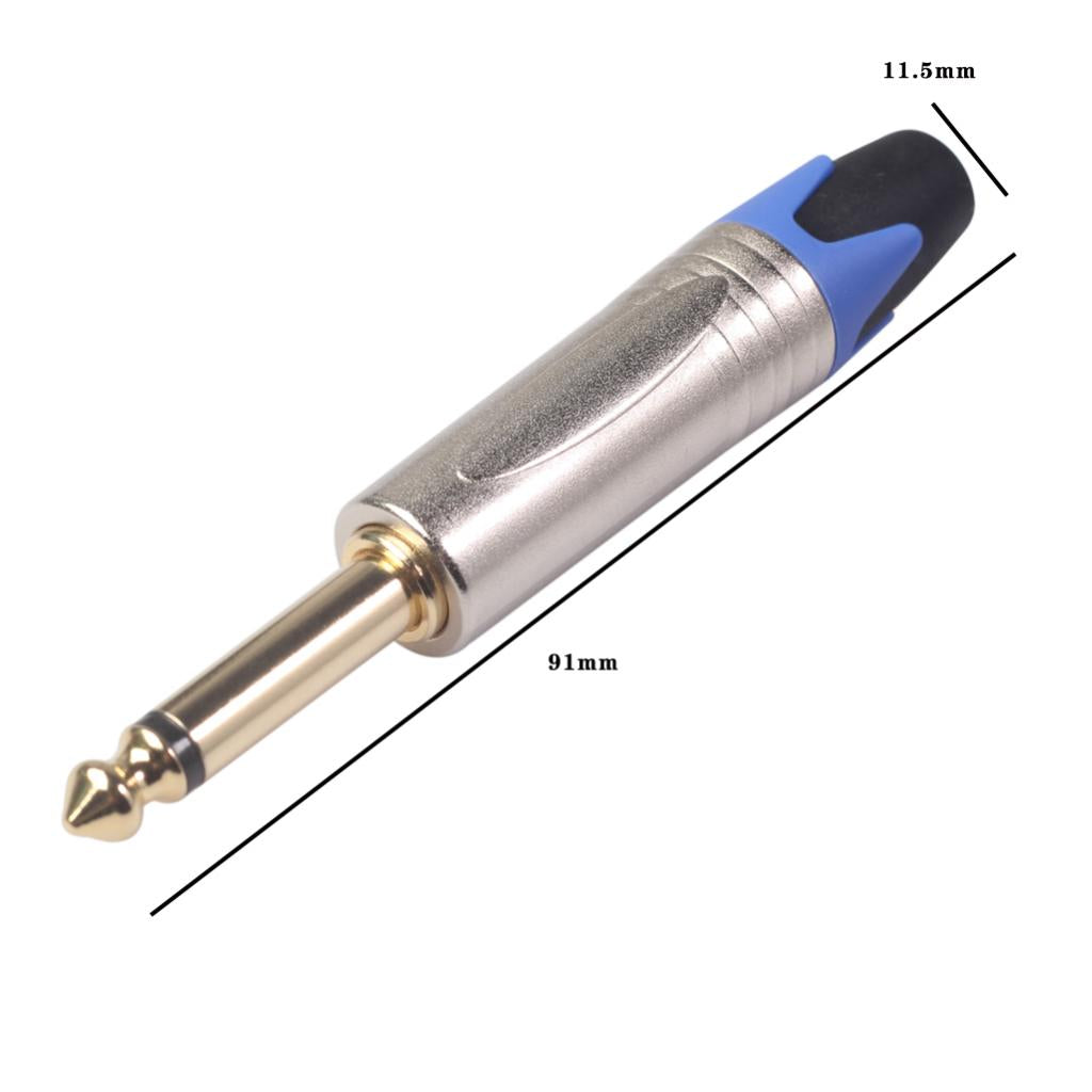 6.35mm Stereo Jack Plug for DIY Audio Soldering for Microphone