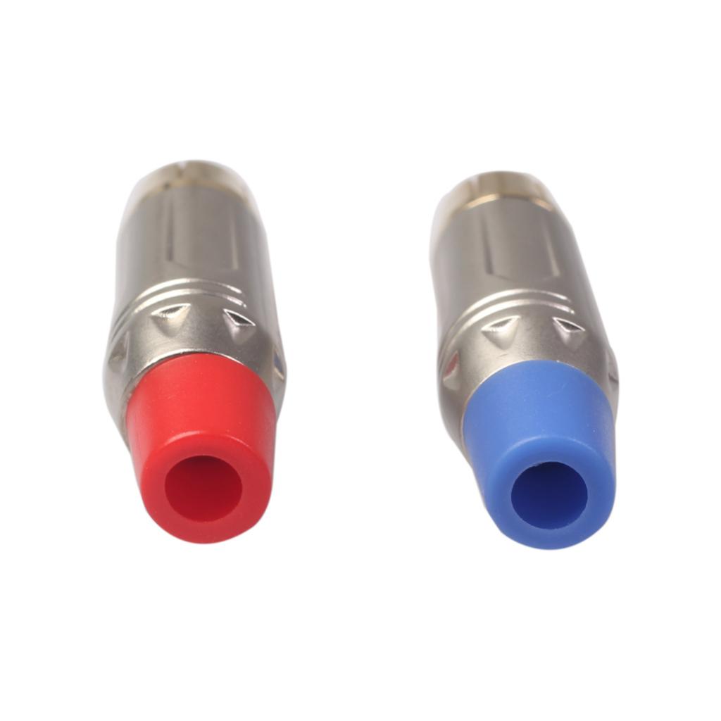 2pcs RCA Male Gold Plated Plug Audio Cable Male Audio Video Connector Blue