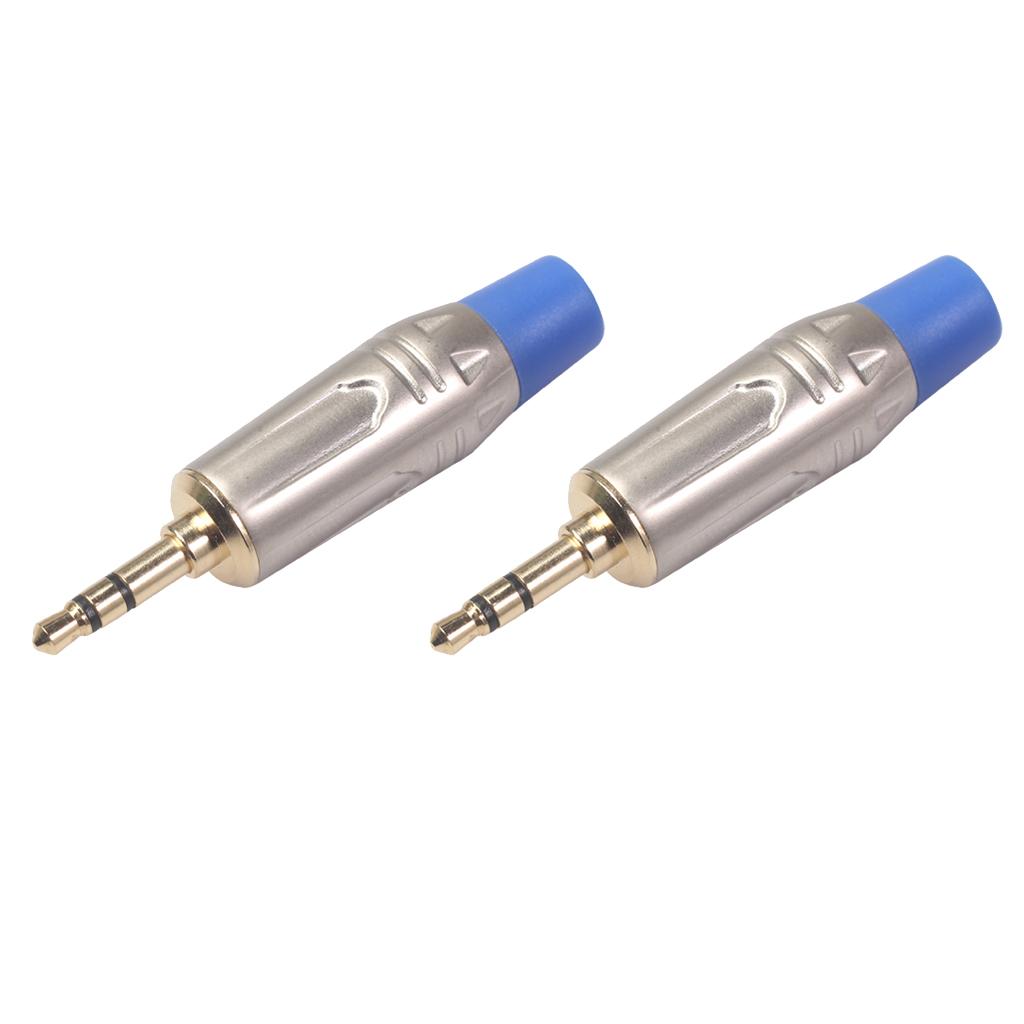2pcs Solder Plug 3.5mm Gold-plated DIY Headset Earphone Audio Adapter