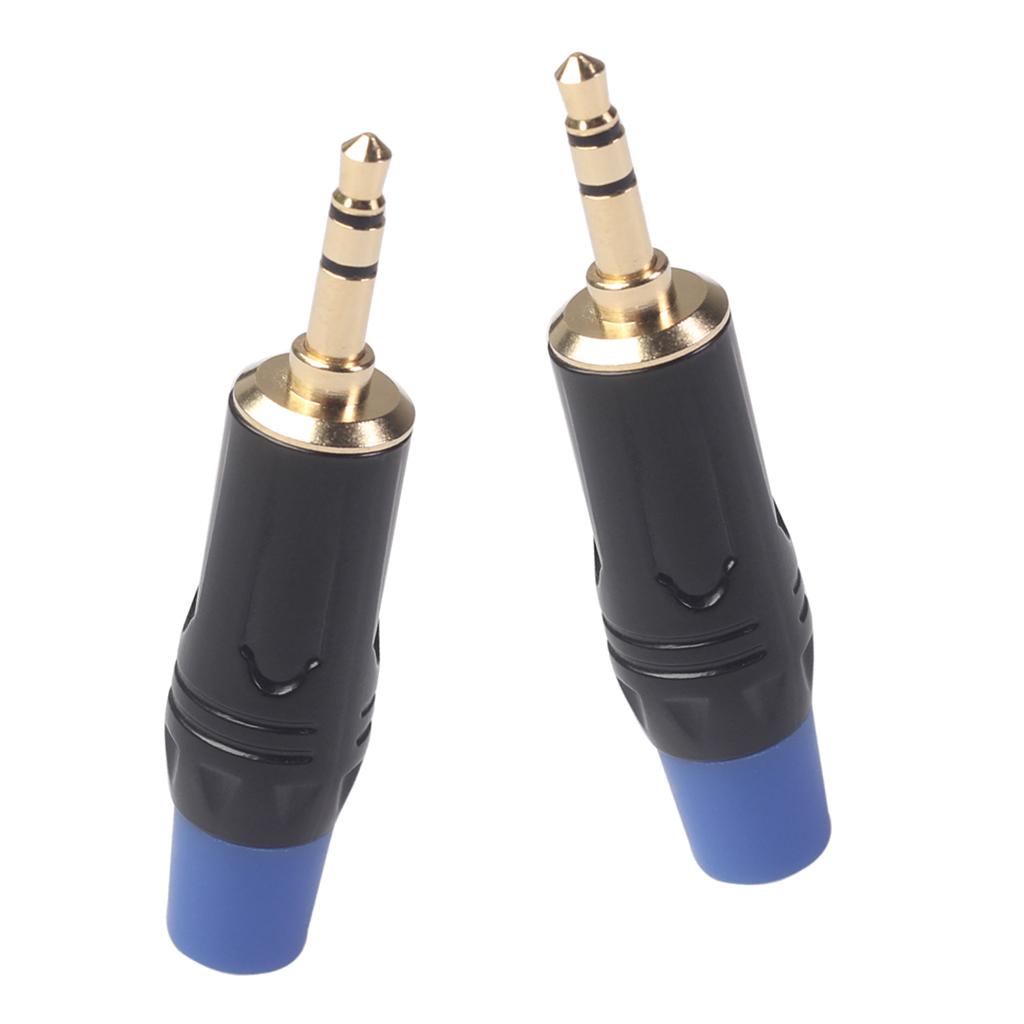 2PC 6.35mm Stereo Jack Connector for DIY Microphone Audio Soldering Adapter