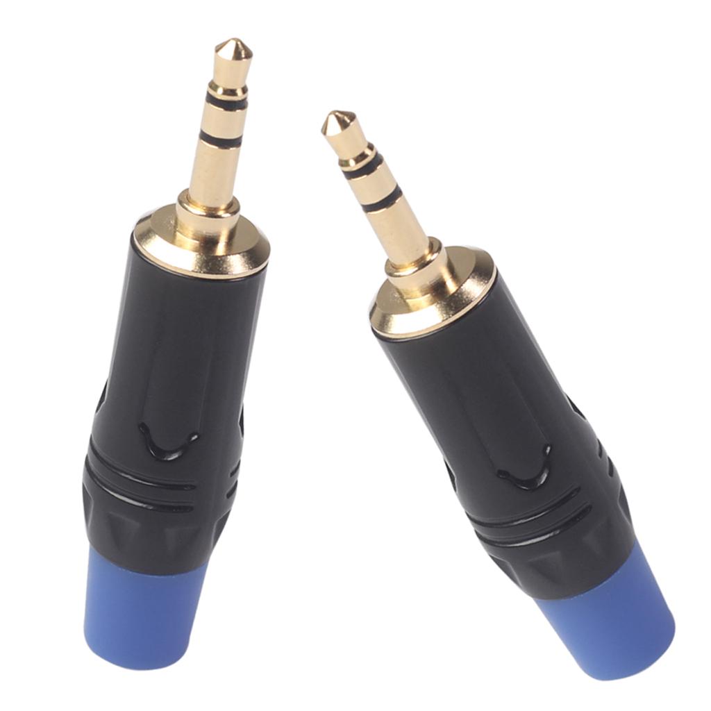 2PC 6.35mm Stereo Jack Connector for DIY Microphone Audio Soldering Adapter