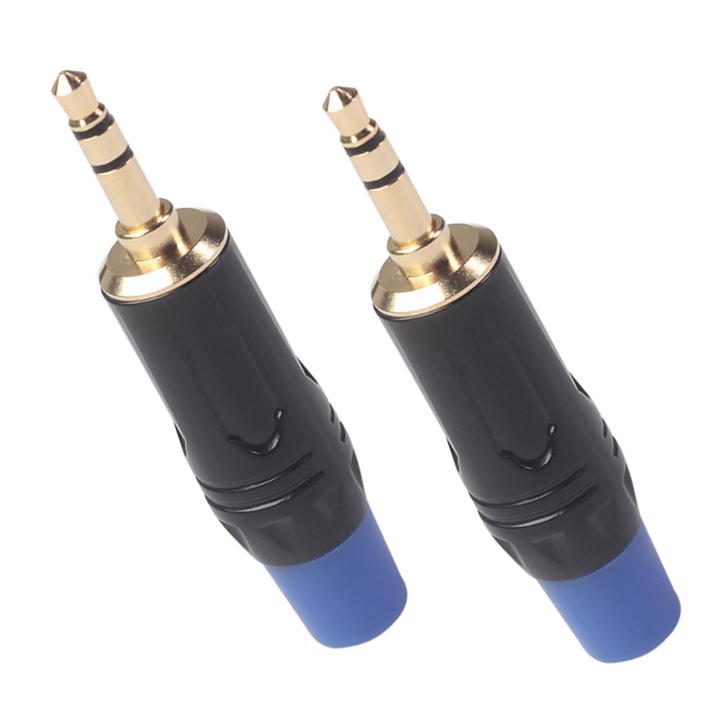 2PC 6.35mm Stereo Jack Connector for DIY Microphone Audio Soldering Adapter