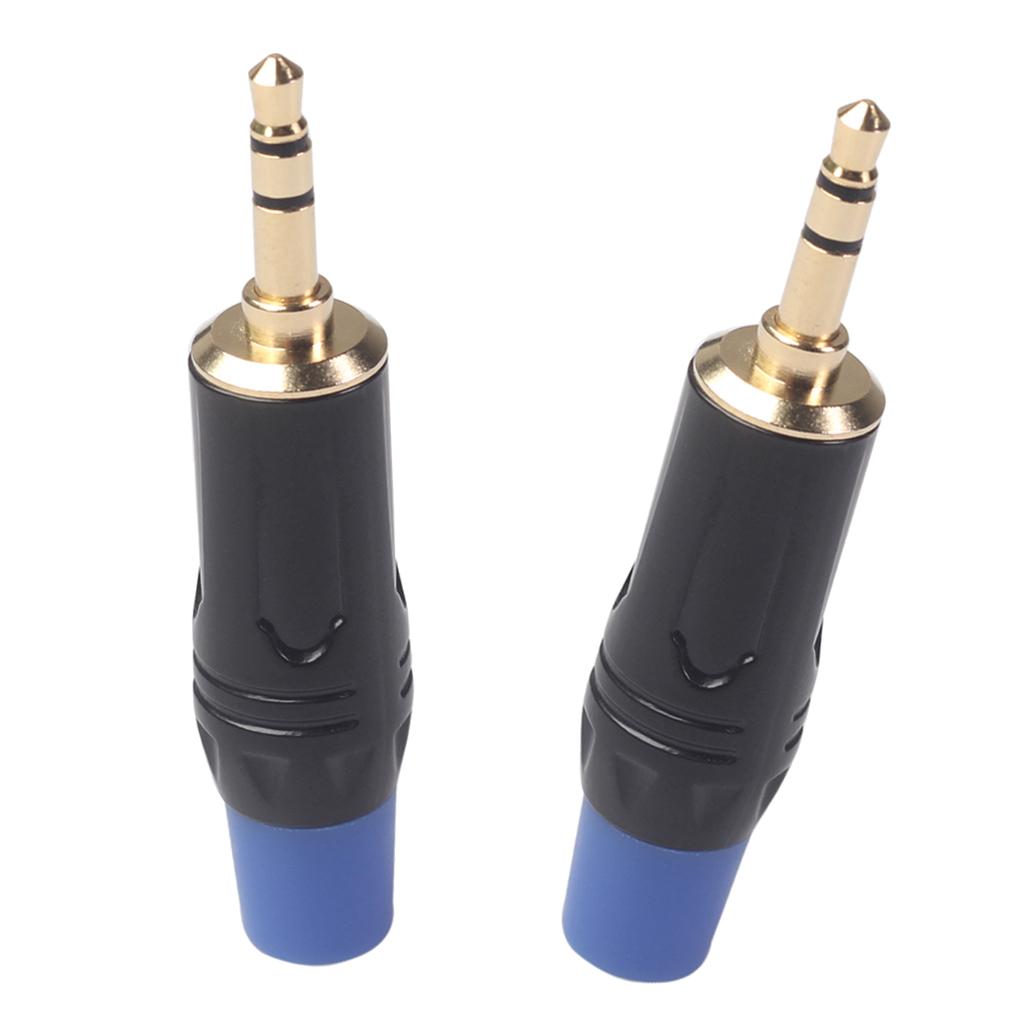 2PC 6.35mm Stereo Jack Connector for DIY Microphone Audio Soldering Adapter