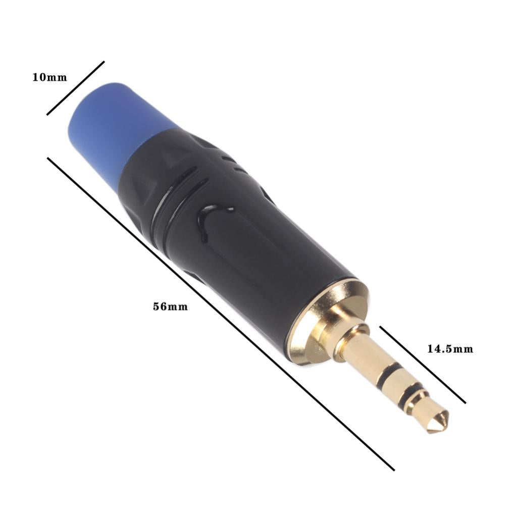 2PC 6.35mm Stereo Jack Connector for DIY Microphone Audio Soldering Adapter