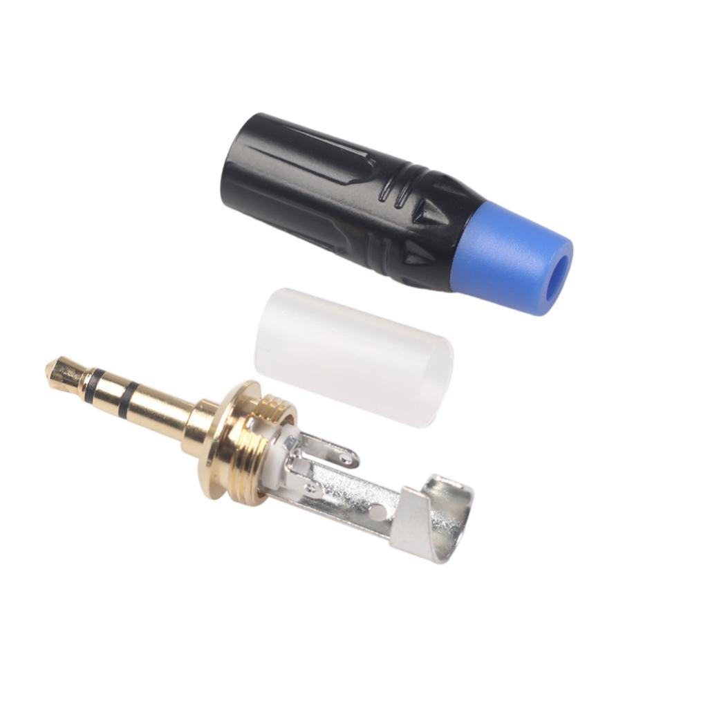 2PC 6.35mm Stereo Jack Connector for DIY Microphone Audio Soldering Adapter