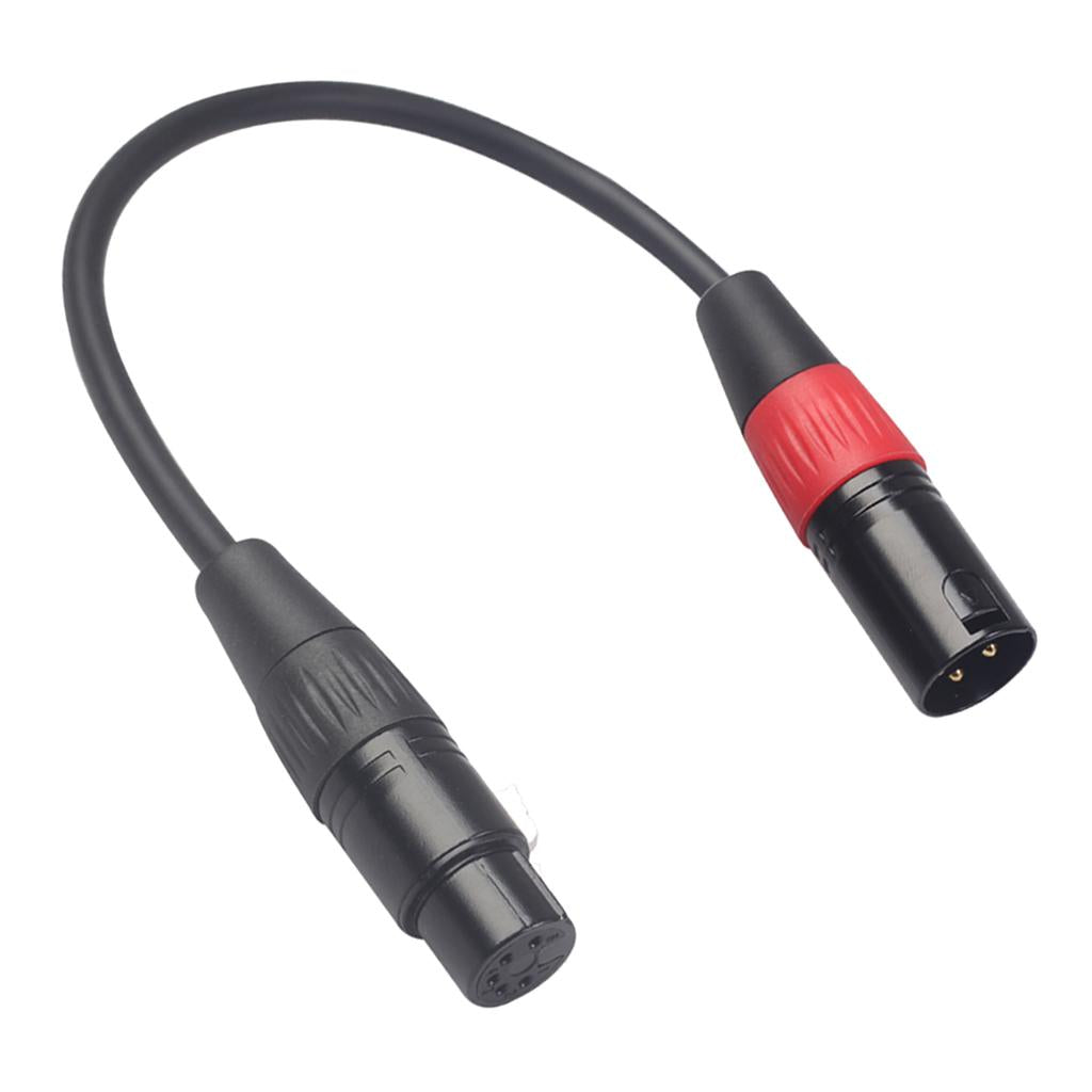 Black 3Pin Male Plug to XLR 5Pin Female Plug Cable Adapter XK1073M5F 0.3m