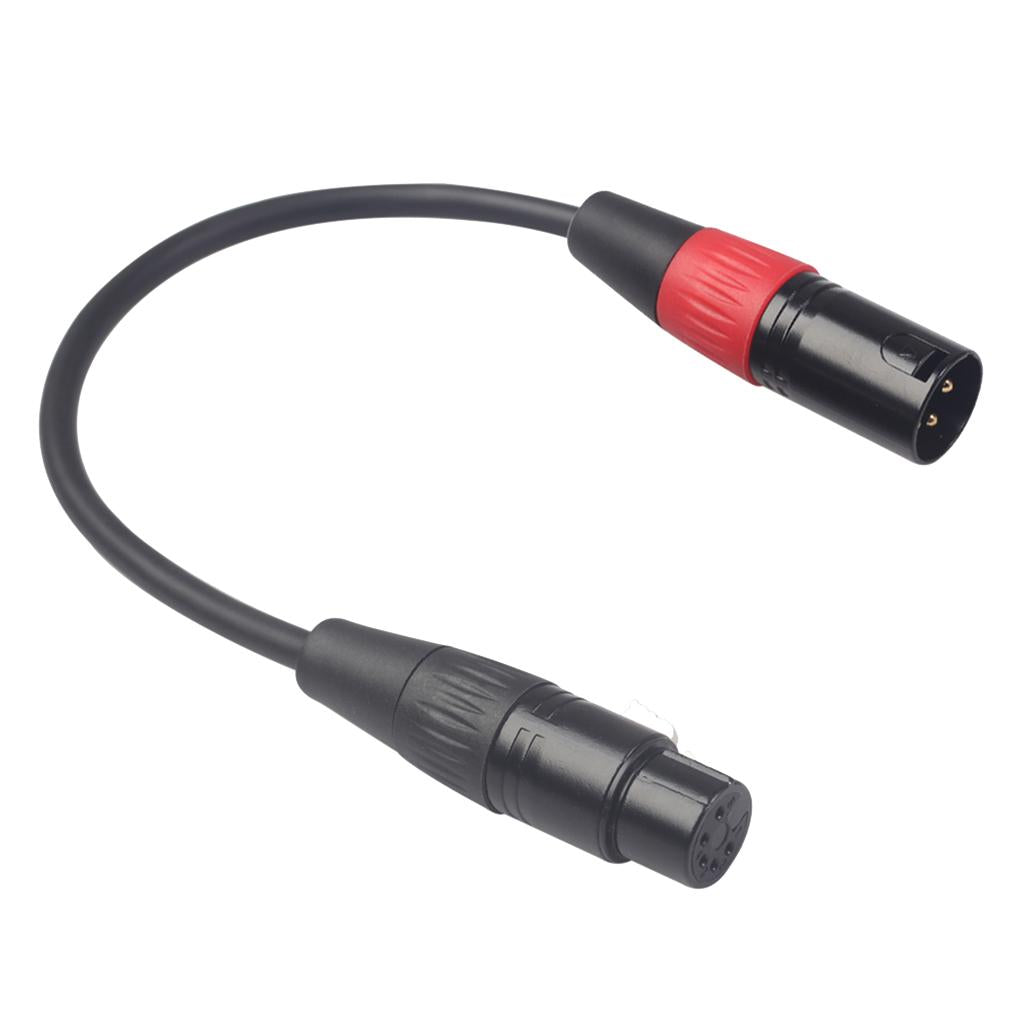 Black 3Pin Male Plug to XLR 5Pin Female Plug Cable Adapter XK1073M5F 0.3m
