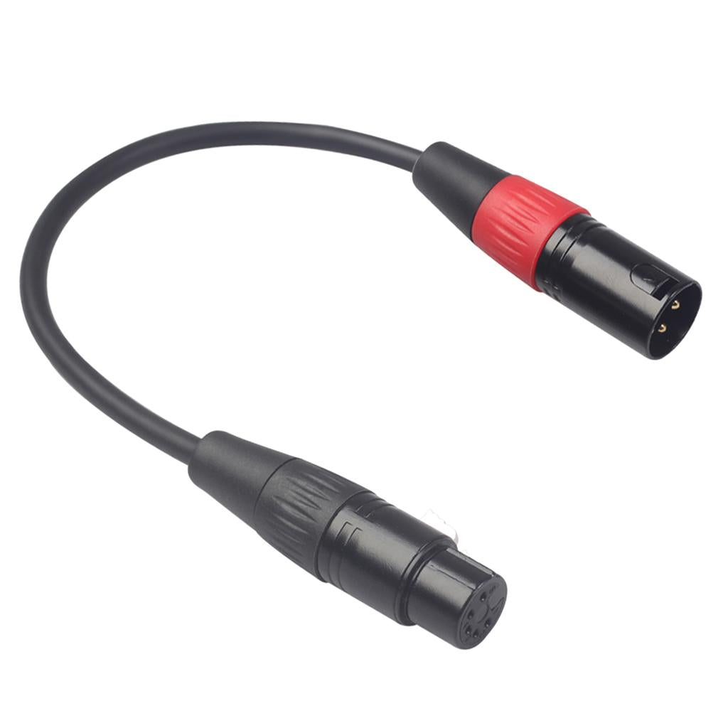 Black 3Pin Male Plug to XLR 5Pin Female Plug Cable Adapter XK1073M5F 0.3m