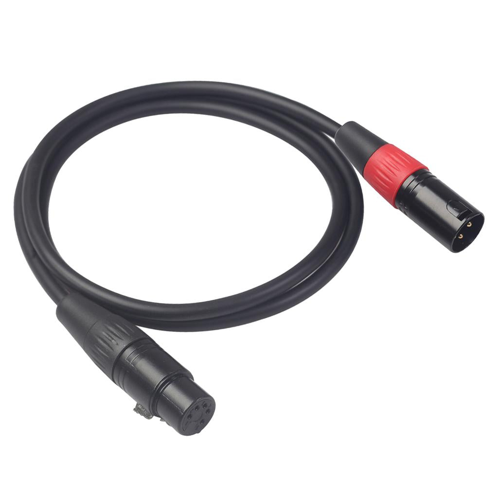 Black 3Pin Male Plug to XLR 5Pin Female Plug Cable Adapter XK1073M5F 1m