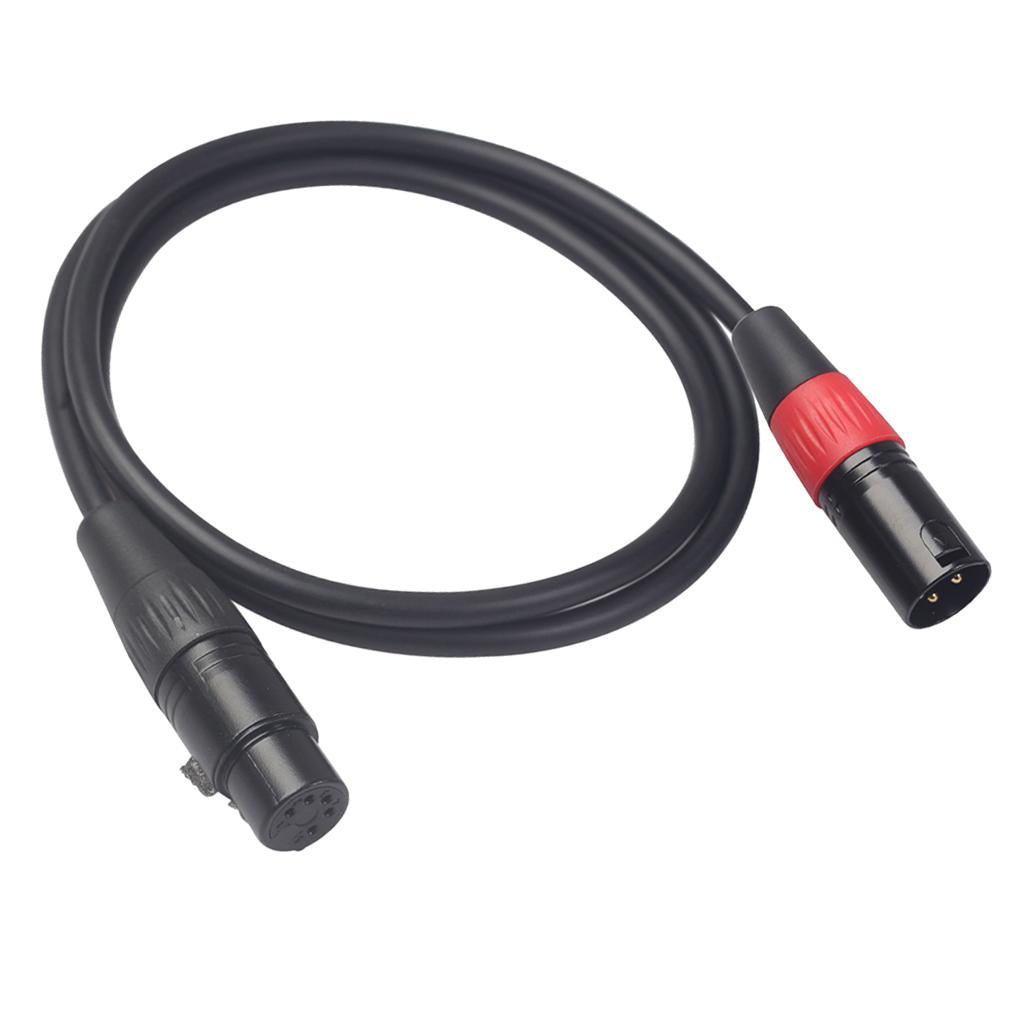 Black 3Pin Male Plug to XLR 5Pin Female Plug Cable Adapter XK1073M5F 1m