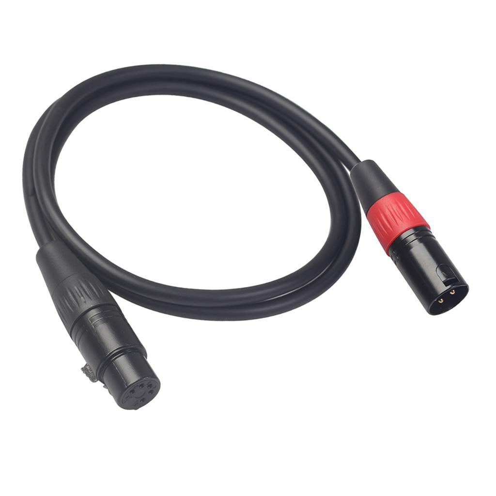 Black 3Pin Male Plug to XLR 5Pin Female Plug Cable Adapter XK1073M5F 1m