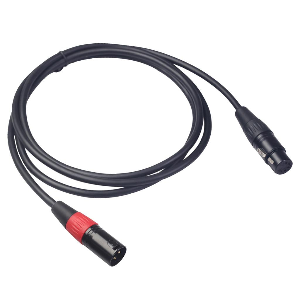 Black 3Pin Male Plug to XLR 5Pin Female Plug Cable Adapter XK1073M5F 1.8m