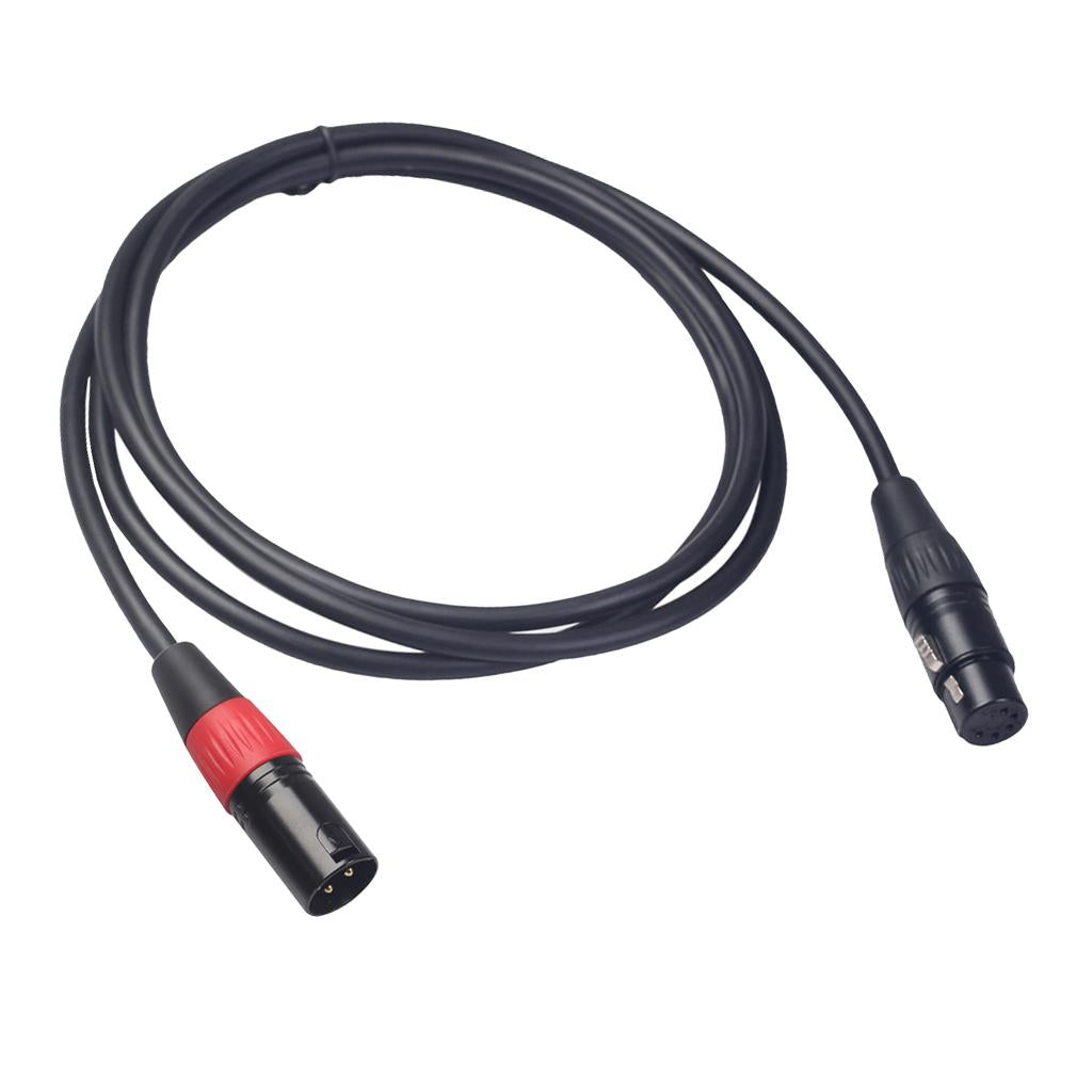 Black 3Pin Male Plug to XLR 5Pin Female Plug Cable Adapter XK1073M5F 1.8m