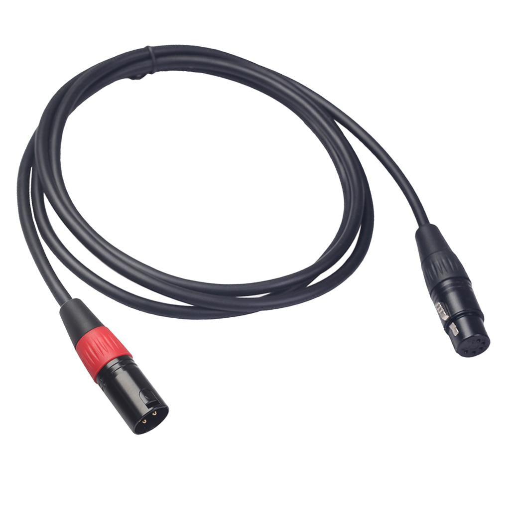 Black 3Pin Male Plug to XLR 5Pin Female Plug Cable Adapter XK1073M5F 1.8m