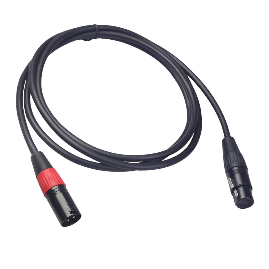 Black 3Pin Male Plug to XLR 5Pin Female Plug Cable Adapter XK1073M5F 1.8m