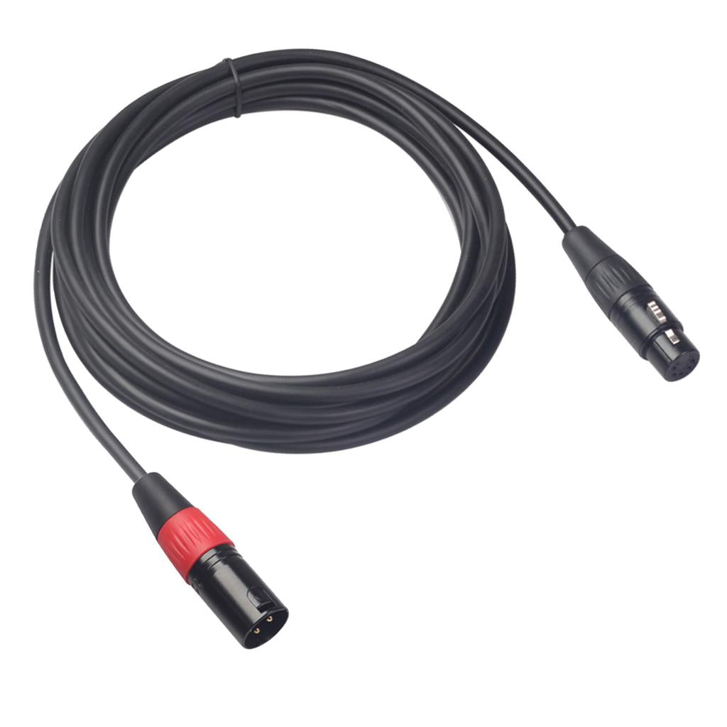Black 3Pin Male Plug to XLR 5Pin Female Plug Cable Adapter XK1073M5F 3m