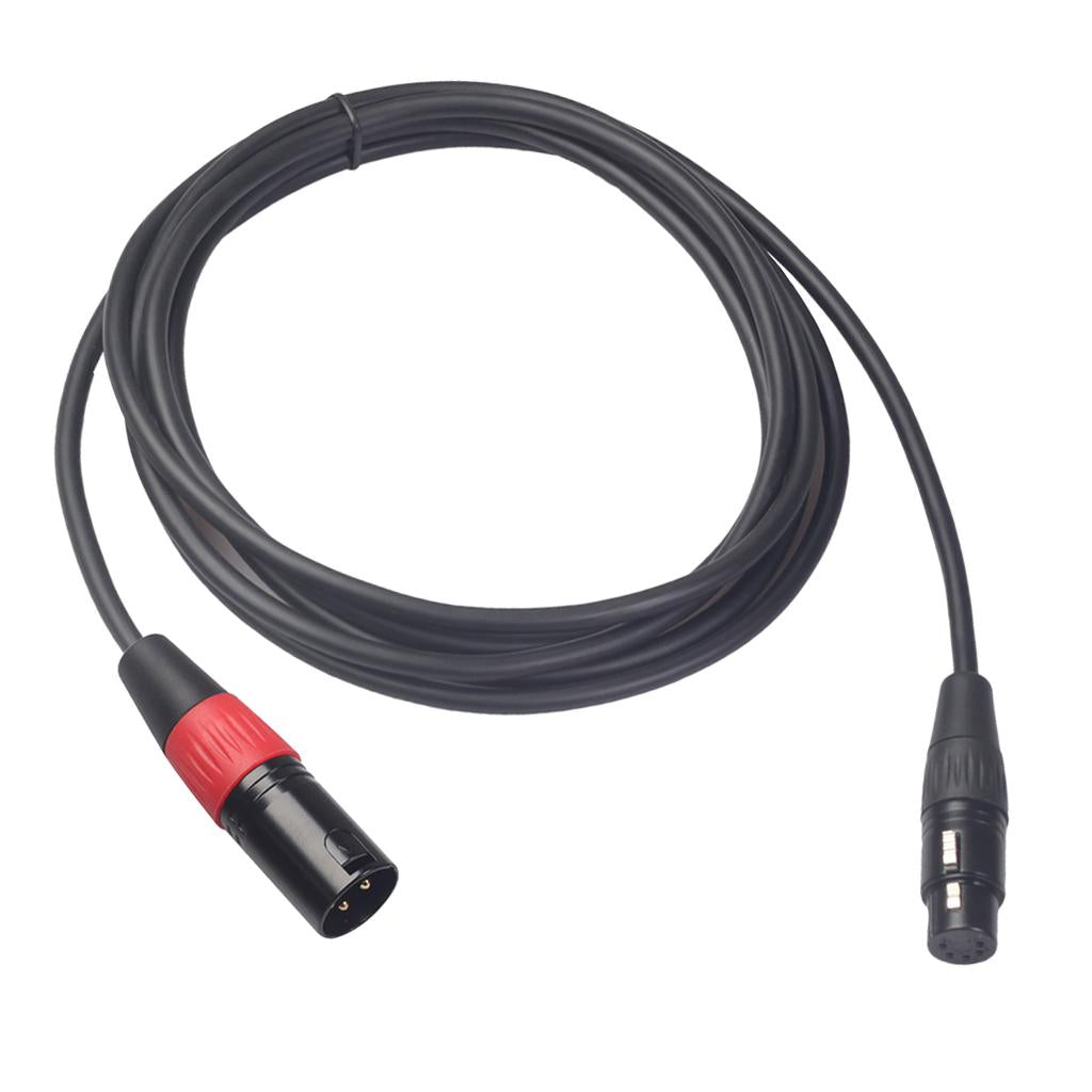 Black 3Pin Male Plug to XLR 5Pin Female Plug Cable Adapter XK1073M5F 5m