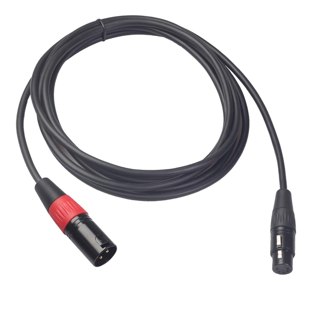 Black 3Pin Male Plug to XLR 5Pin Female Plug Cable Adapter XK1073M5F 5m