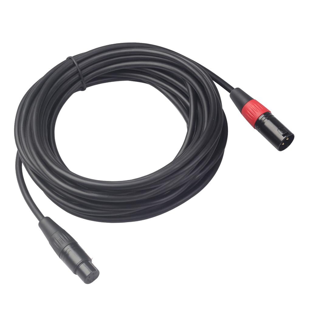 Black 3Pin Male Plug to XLR 5Pin Female Plug Cable Adapter XK1073M5F 15m