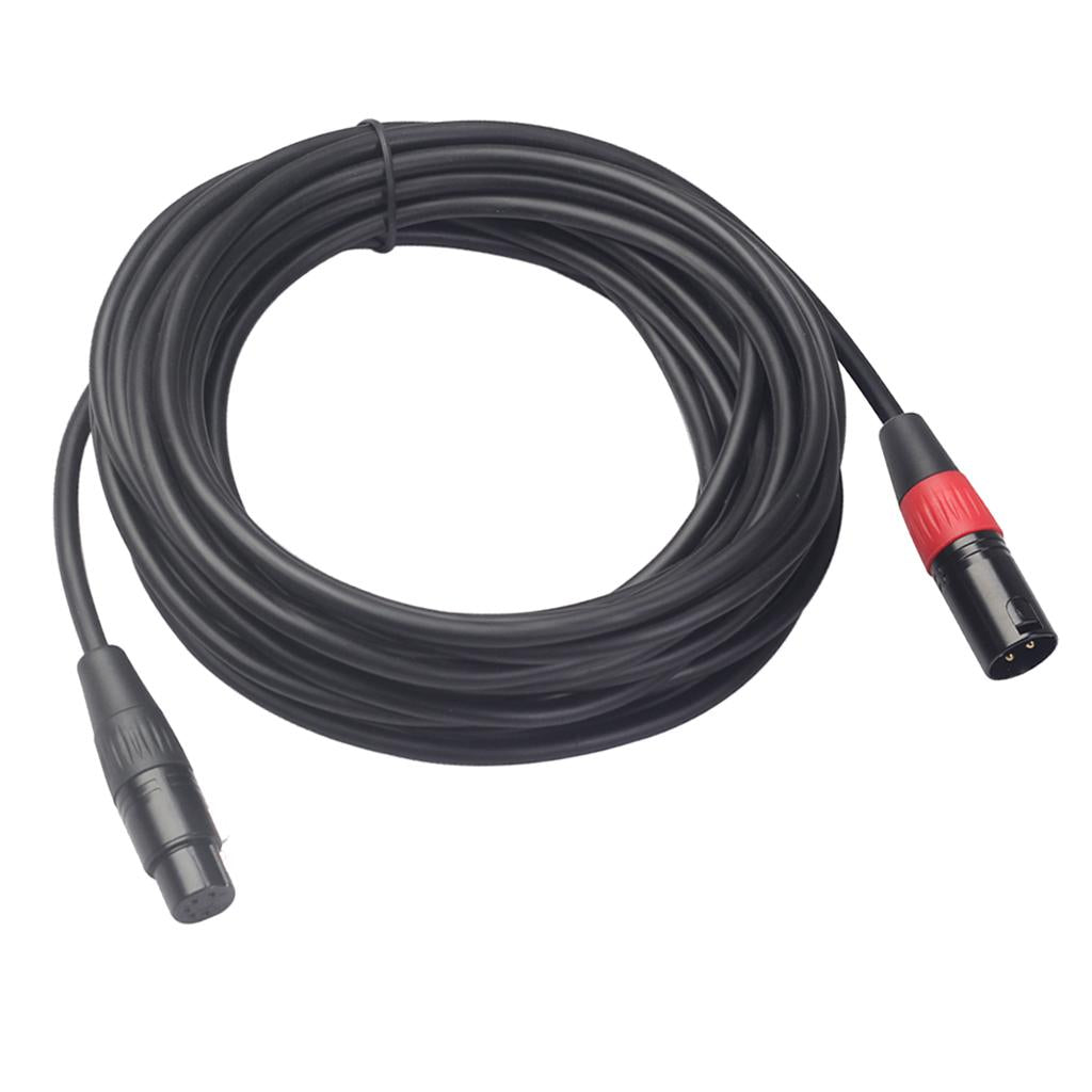 Black 3Pin Male Plug to XLR 5Pin Female Plug Cable Adapter XK1073M5F 15m